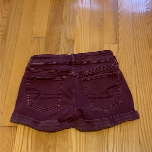 Maroon Jean Shorts - Picture 2 of 3